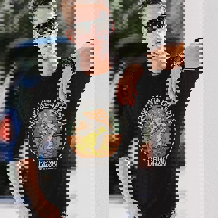 カエルとキノコ 毎日魔法を起こしましょう。 長袖Tシャツ 彼への贈り物