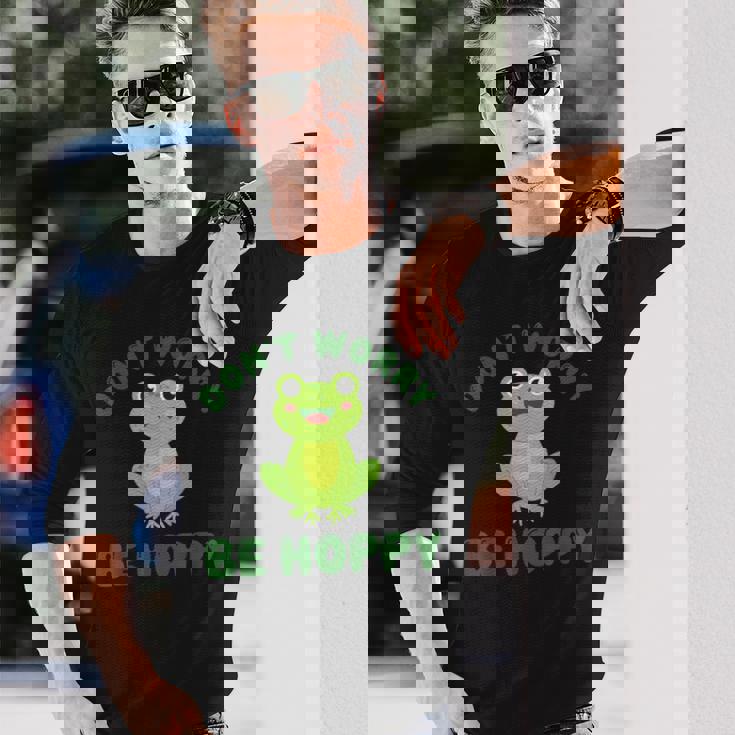 カエルの愛好家や教育者向けのかわいいカエルの先生のデザイン。 長袖Tシャツ 彼への贈り物