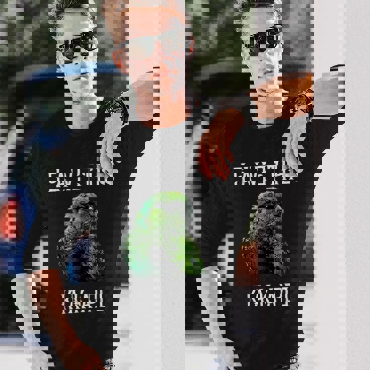 カカポ オウム ニュージーランド カカポ 鳥ave The Kakapo 長袖Tシャツ 彼への贈り物