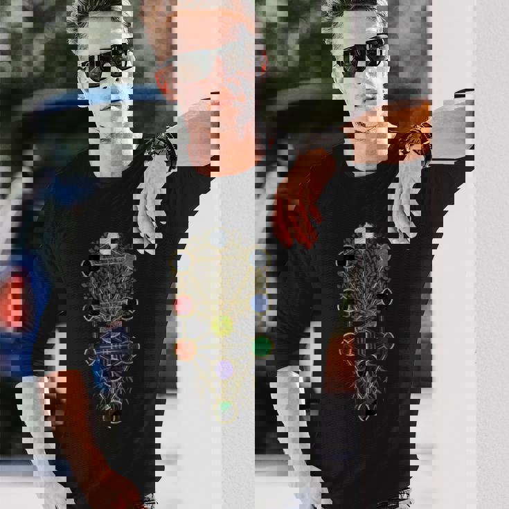 カバラ 生命の樹 Etz Hayim 長袖Tシャツ 彼への贈り物