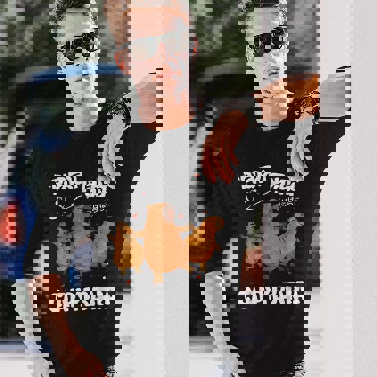 カピバラ好きファニーパラパラカピバラ 長袖Tシャツ 彼への贈り物