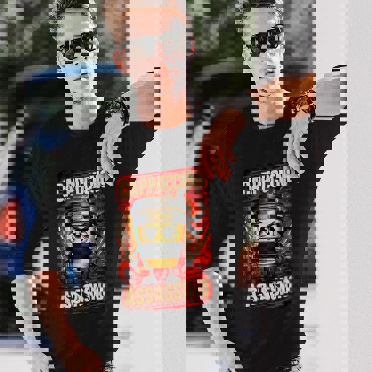 カプチーノ アサシーノ イタリアン ブレイン ミーム 日本語 忍者 長袖Tシャツ 彼への贈り物