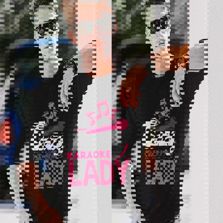 カラオケレディ おもしろ音楽好き カラオケシンガー 長袖Tシャツ 彼への贈り物