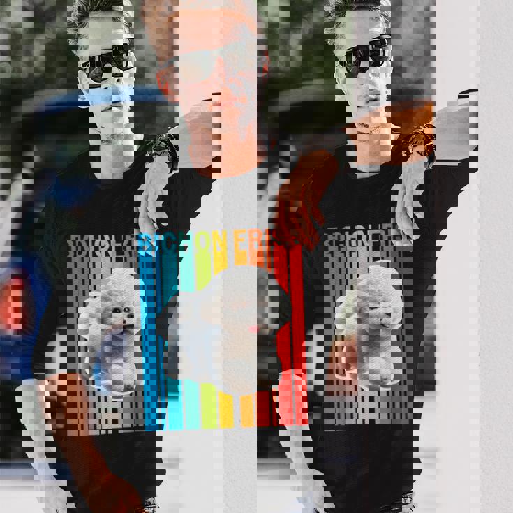 カラフルなビションフリーゼ 長袖Tシャツ 彼への贈り物