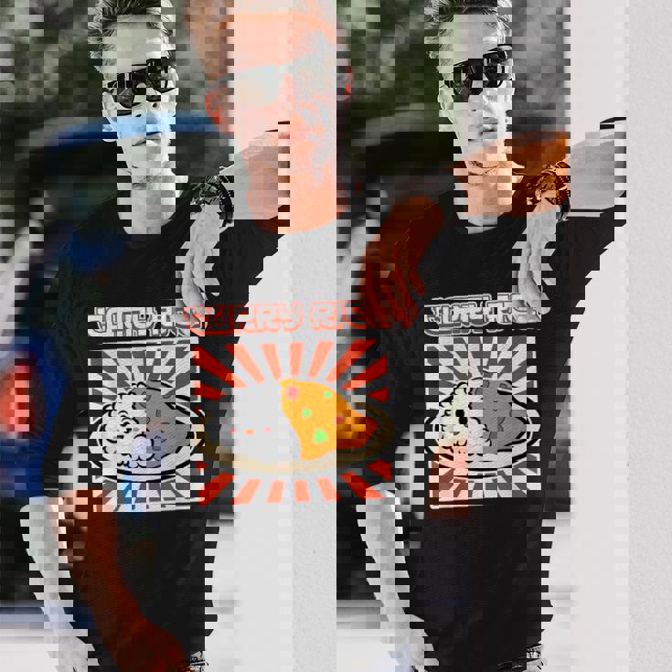 カレーライス メンズ レディース ライス 長袖Tシャツ 彼への贈り物