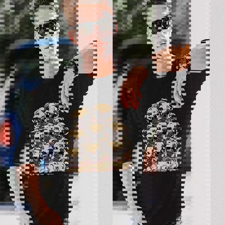 カワイイアニメ パグ 犬 キッズ ガールズ 長袖Tシャツ 彼への贈り物