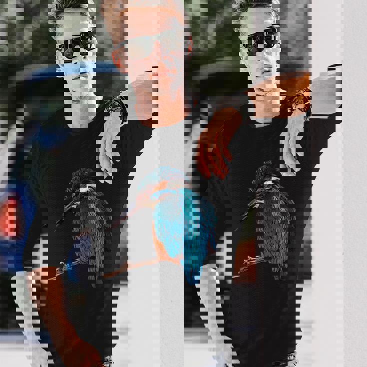 カワセミ 動物モチーフ 動物の顔 鳥モチーフ 動物モチーフ 鳥 カワセミ 長袖Tシャツ 彼への贈り物