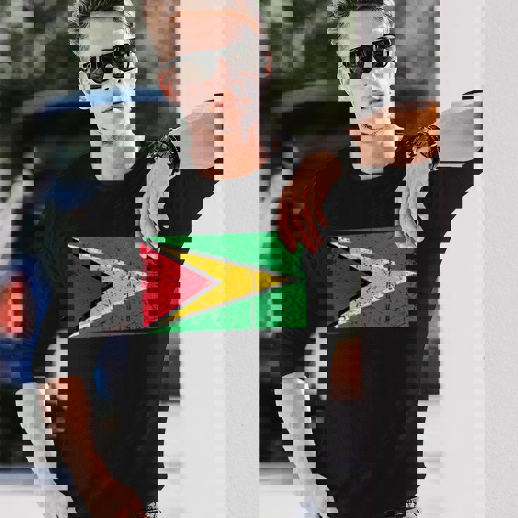 ガイアナ国旗グラフィック メンズ レディース キッズ 長袖Tシャツ 彼への贈り物