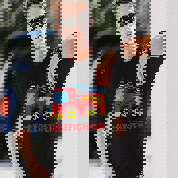 キッズ 消防車消防車 長袖Tシャツ 彼への贈り物