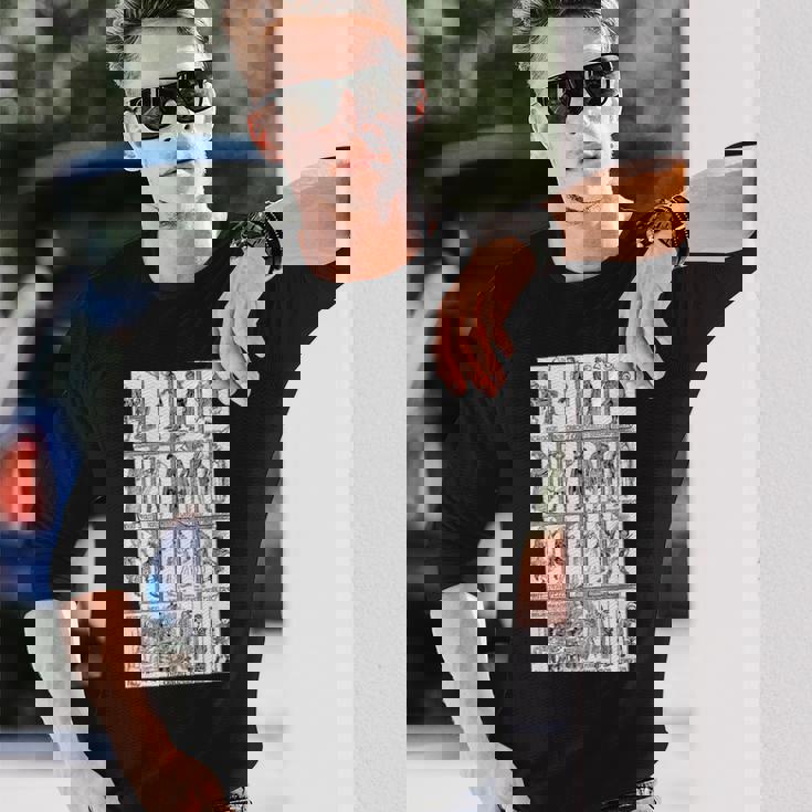 キャラクターモンタージュクリスマスキャロルtシャツ-ヴィンテージスクルージ 長袖Tシャツ 彼への贈り物