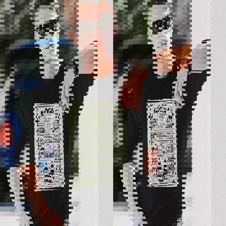 キャンピング ルール 遊び心たっぷりのヴィンテージ調デザイン おもしろ キャンプ 長袖Tシャツ 彼への贈り物