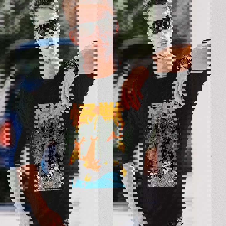 キングギドラ サンセット 和 長袖Tシャツ 彼への贈り物