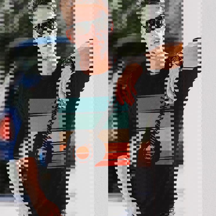 ギター レトロスタイル ビンテージ 長袖Tシャツ 彼への贈り物