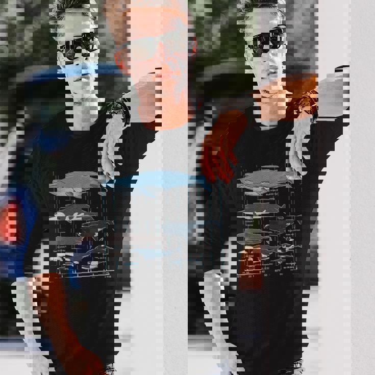 クジラの種類 長袖Tシャツ 彼への贈り物