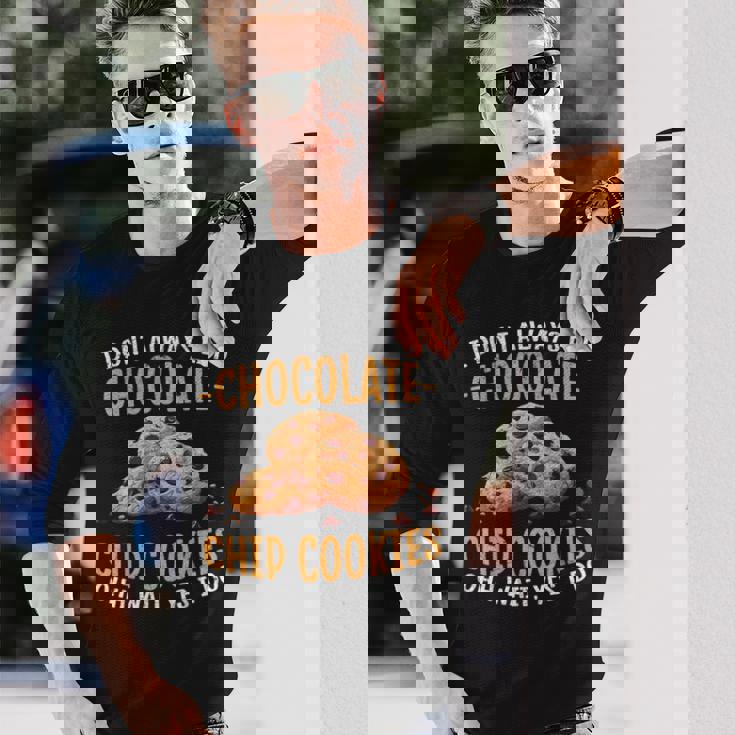 クッキーデザイン 面白いチョコレートチップクッキー 長袖Tシャツ 彼への贈り物