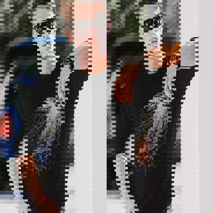 クラゲ 動物 モチーフ イラスト クラゲ 長袖Tシャツ 彼への贈り物