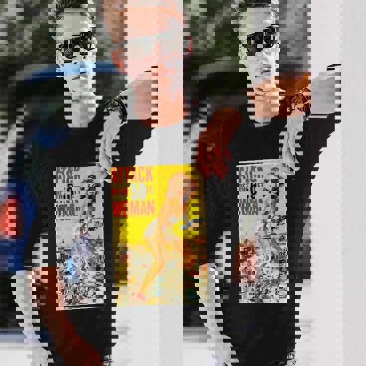 クラシック ハロウィン モンスター ポスター ホラー映画 長袖Tシャツ 彼への贈り物