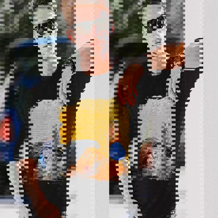 クラシックブルーヨーヨーの猫 長袖Tシャツ 彼への贈り物