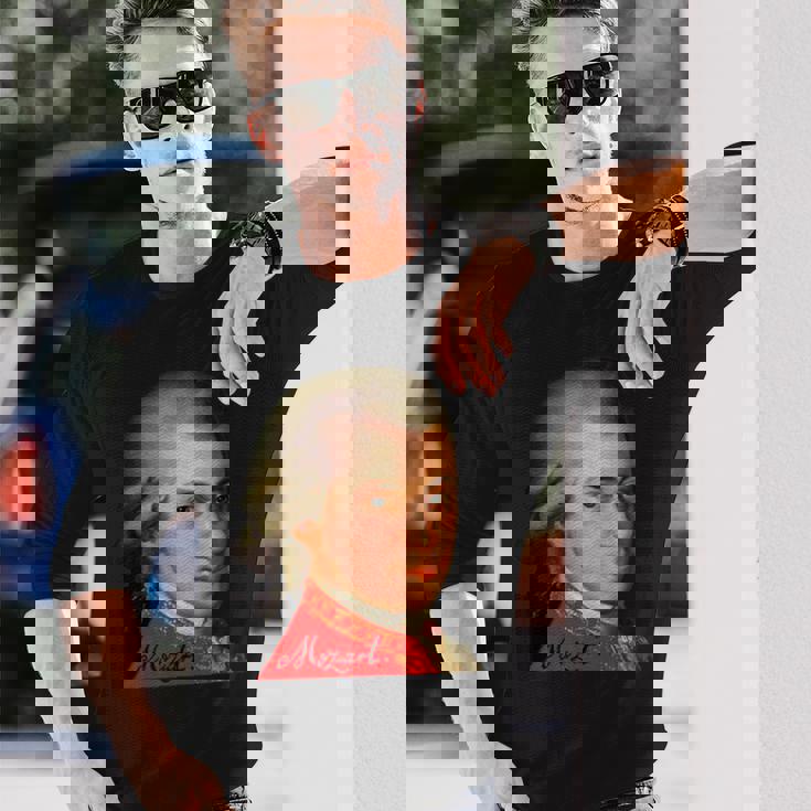 クラシック作曲家 ヴォルフガング・アマデウス・モーツァルト 1756-1791 長袖Tシャツ 彼への贈り物