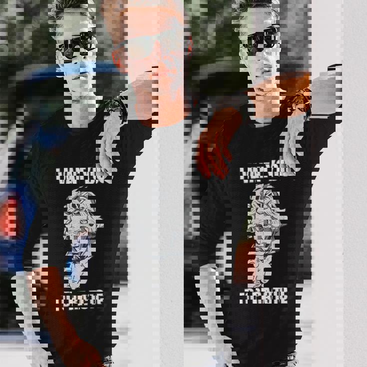 クラシック音楽 音楽家 ベートーヴェン ヴァイオリン ピアノ チェロ 練習 音楽好き おもしろ デザイン 長袖Tシャツ 彼への贈り物