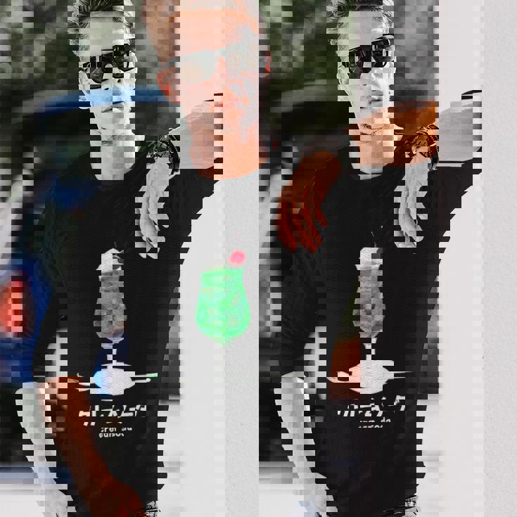 クリームソーダ メロンソーダ イラスト 綺麗 水彩 簡単 かわいい おしゃれ 喫茶店 昭和 レトロ 長袖Tシャツ 彼への贈り物