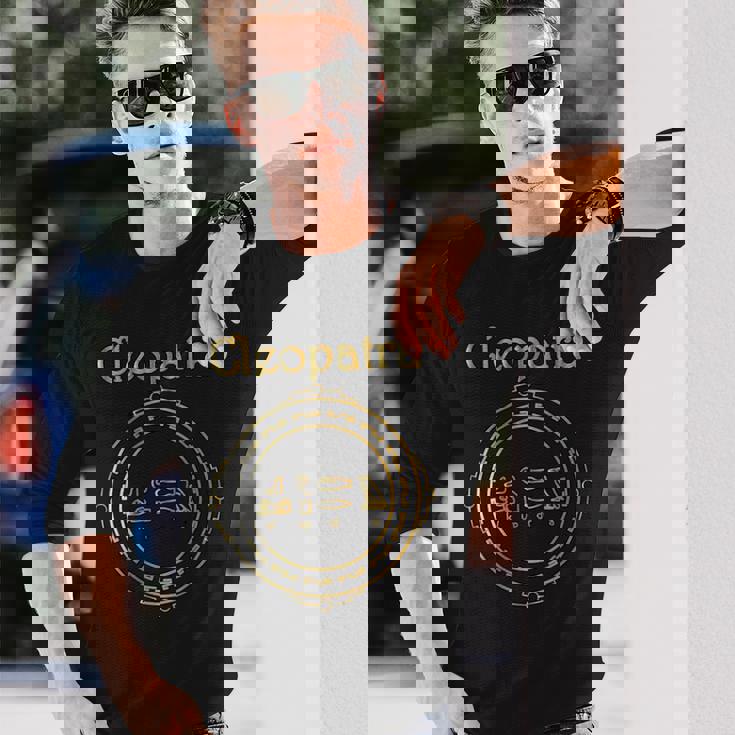 クレオパトラ エジプト女神ギフト 古代エジプトヒエログリフ 長袖Tシャツ 彼への贈り物