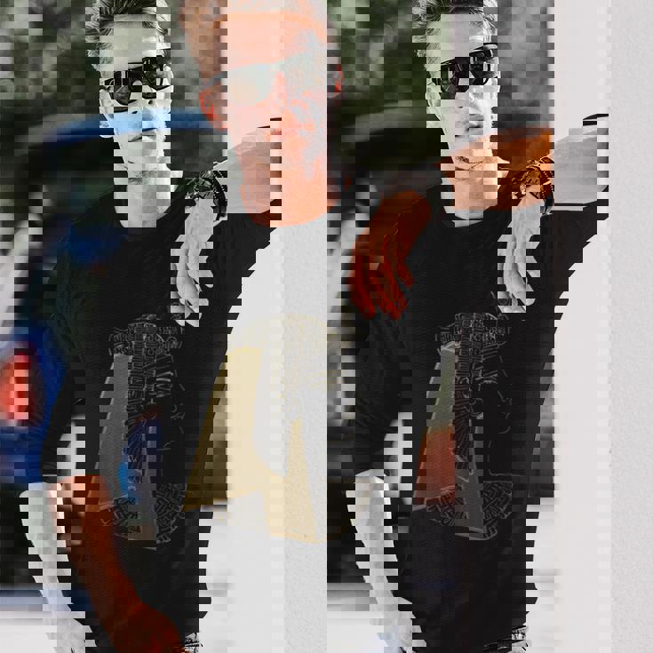 クレオパトラ 古代エジプト女王 ゴールデンファラオ アートデザイン 長袖Tシャツ 彼への贈り物