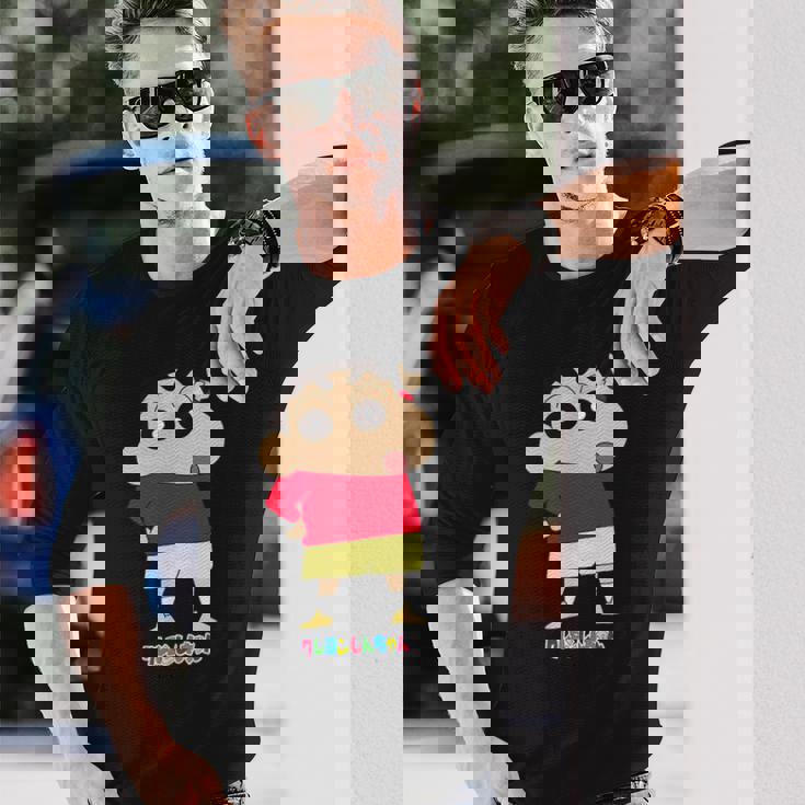 クレヨンしんちゃん しんちゃんは人気者 長袖Tシャツ 彼への贈り物