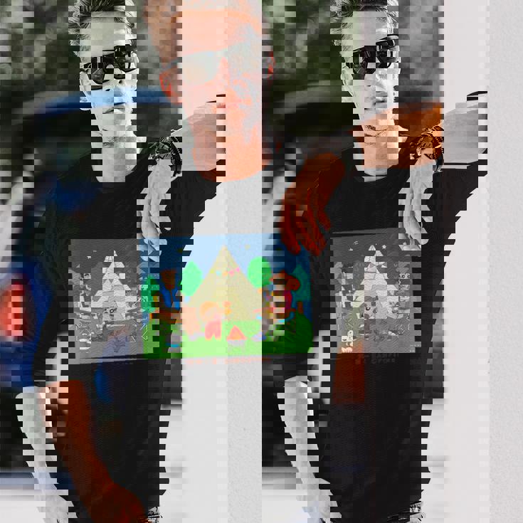 クレヨンしんちゃん 野原一家キャンプファイヤー 集合 長袖Tシャツ 彼への贈り物