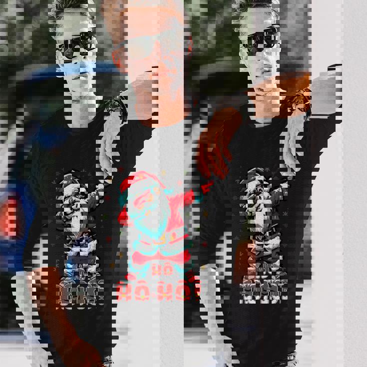 クールなサンタクロースダブダンシング クリスマス 面白いクリスマスダビング 長袖Tシャツ 彼への贈り物