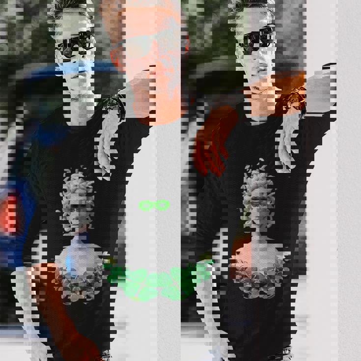 グリーン 聖パトリックデー メデューサ 長袖Tシャツ 彼への贈り物