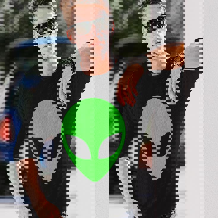 グリーンエイリアンヘッドアパレル 90年代スタイル ファニー エイリアン 長袖Tシャツ 彼への贈り物