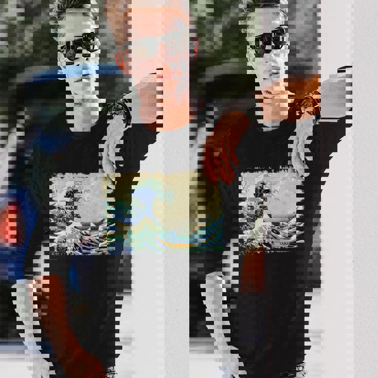 グレートウェーブ 葛飾北斎 名物 ヴィンテージアート おしゃれ 長袖Tシャツ 彼への贈り物