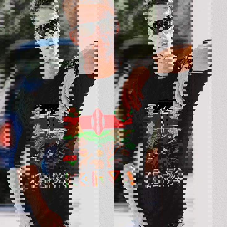 ケニア国旗の衣装のアイデア ケニアフード&ケニア国旗 長袖Tシャツ 彼への贈り物