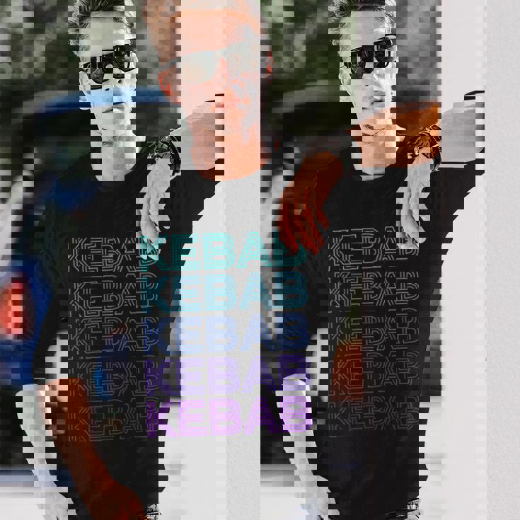 ケバブドーナーケバブケバップレトロ 長袖Tシャツ 彼への贈り物