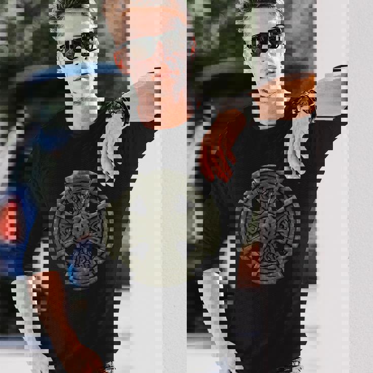 ケルト十字架 中世のシンボル ケルトバイキング 長袖Tシャツ 彼への贈り物