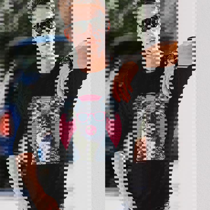 コアラ愛好家のためのサングラスバブルガム付きコアラ 長袖Tシャツ 彼への贈り物