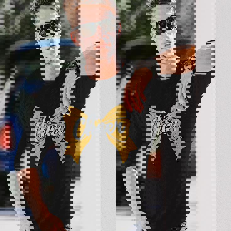 コケット チアボウ イエロー スポーツ チアリーダー チアリーダー 長袖Tシャツ 彼への贈り物