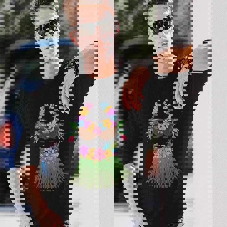 ココナッツブラ レイ 花 草 スカート フラ パーティー ハロウィン 長袖Tシャツ 彼への贈り物