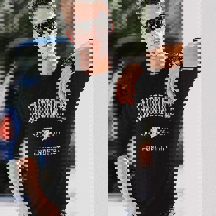 コネチカット州キャノンデールctビンテージアスレチックスポーツデザイン。 長袖Tシャツ 彼への贈り物