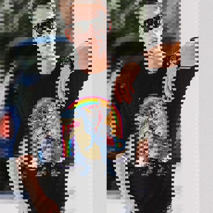 コーギー ユニコーン 恐竜 レックス キッズ ガールズ レインボー ギフト 長袖Tシャツ 彼への贈り物