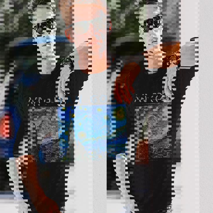 ゴッホ 面白いtシャツ おもしろ アート 星月夜 印象派 絵画 メンズ レディース 面白い 服 美術 ネタ 長袖Tシャツ 彼への贈り物