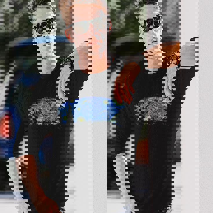 ゴッホ「星月夜」名画 長袖Tシャツ 彼への贈り物