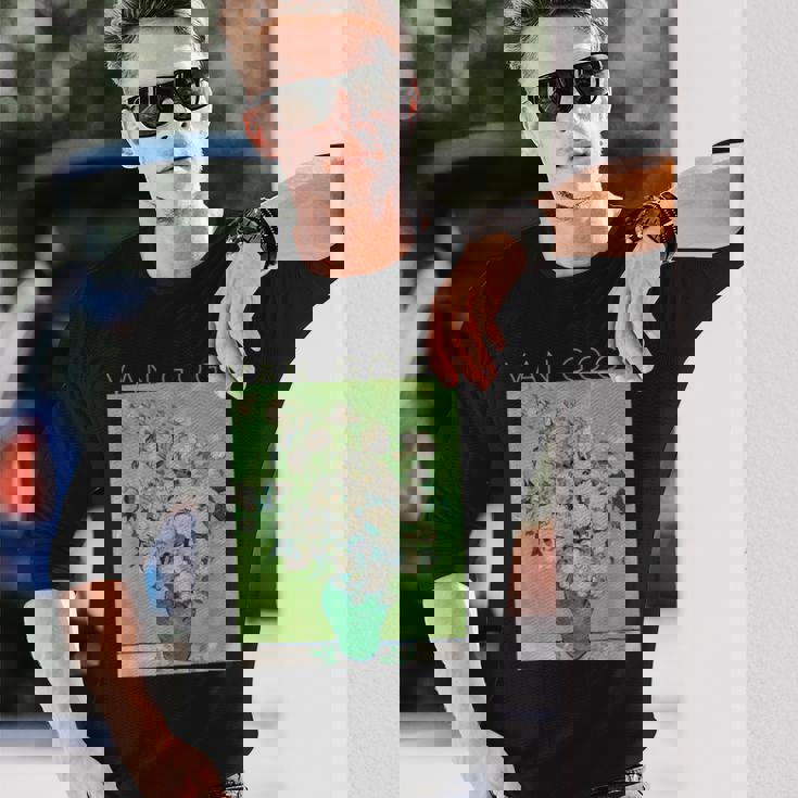 ゴッホローズアートスプリング 長袖Tシャツ 彼への贈り物