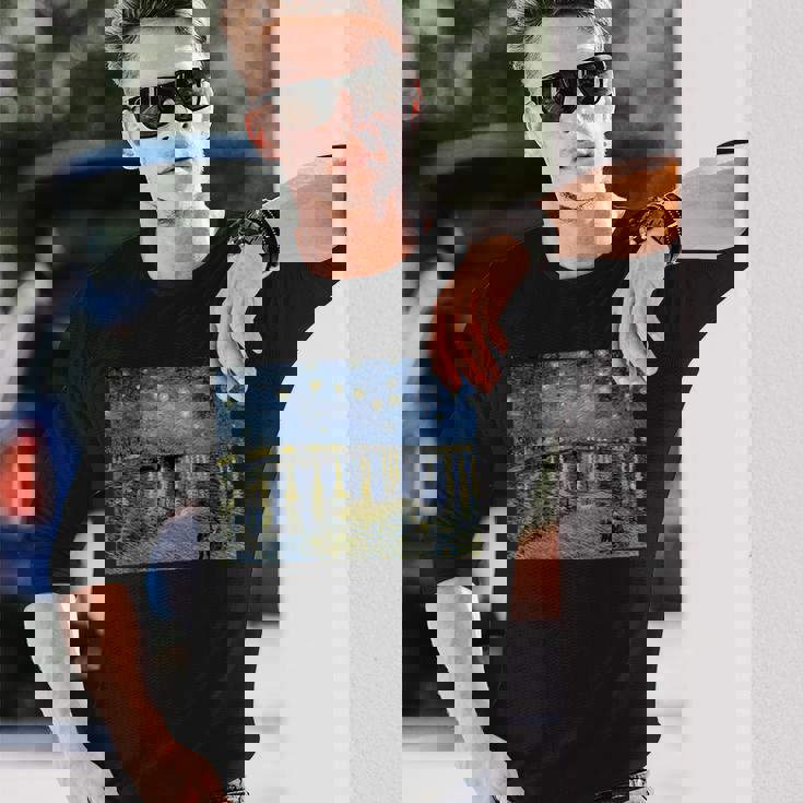 ゴッホ／ローヌ川の星月夜【世界の名画】（高精細画質）フィンセント・ファン・ゴッホ Gogh 美術館アート 長袖Tシャツ 彼への贈り物