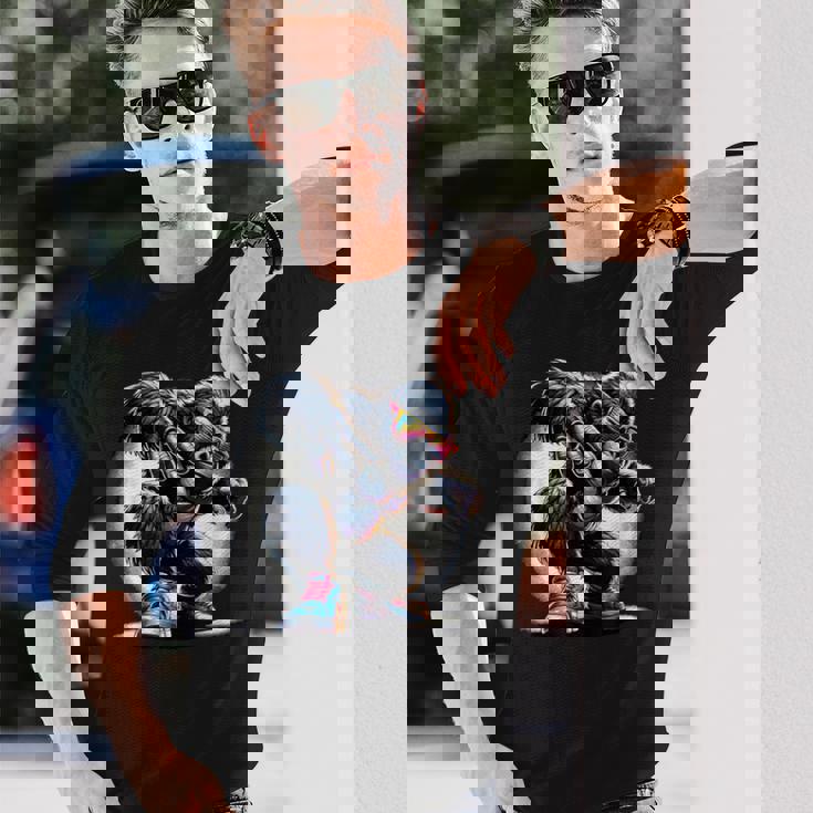 ゴリラ・サングラス サングラスをかけたゴリラ ゴリラ・モンキー 長袖Tシャツ 彼への贈り物