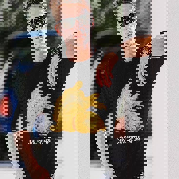 ゴールデンレトリバー ゴールデン 犬 Can't Get Up かわいい やる気スイッチ故障中 水彩 おもしろ 犬好き 長袖Tシャツ 彼への贈り物