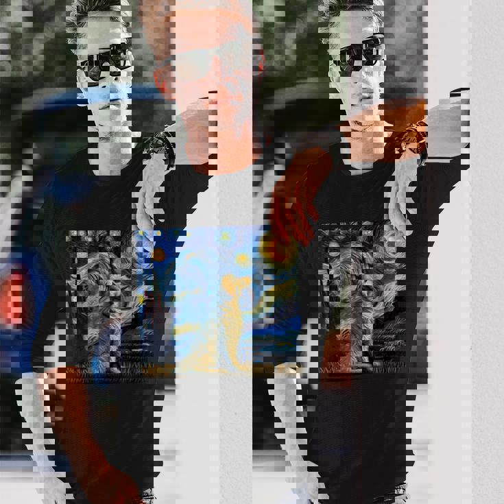 ゴールデンレトリバー 面白いtシャツ 犬 星月夜 イヌ かわいい メンズ おもしろ 服 グッズ ネタ わんこ 長袖Tシャツ 彼への贈り物