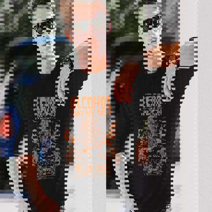 サイコビリー ホラー パンクロック Hr ドランクゾンビ 長袖Tシャツ 彼への贈り物