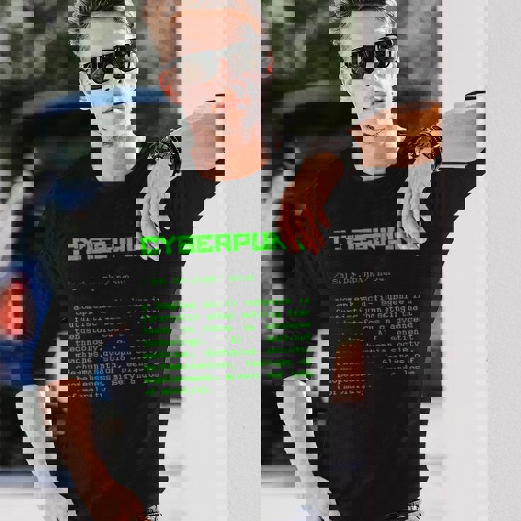 サイバーパンクの単語定義 長袖Tシャツ 彼への贈り物